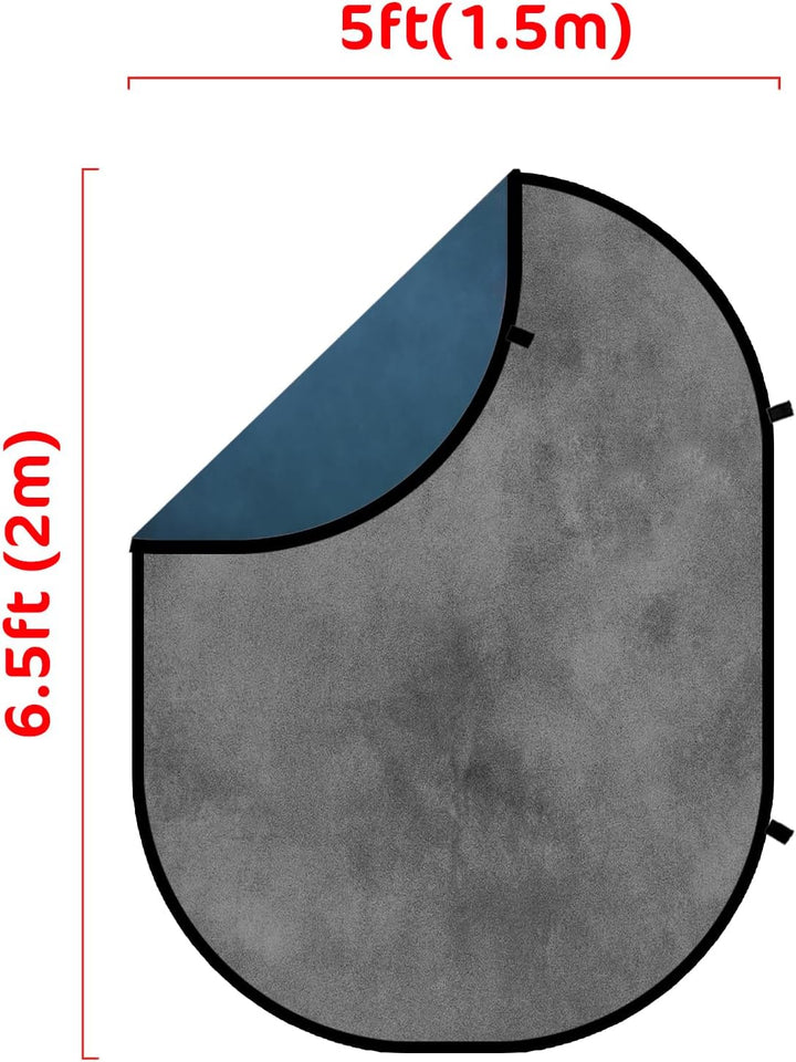 Kate 1.5x2m Grau/Dunkelblau Falthintergrund Fotografie Faltbarer Studio Hintergrund Faltender Hinter