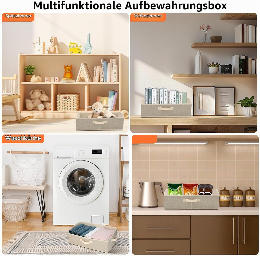 AiQInu Aufbewahrungsbox 2 Stück mit Griffen 28L,Faltbare Aufbewahrungskorb stoff 50x28.5x20cm,Grosse