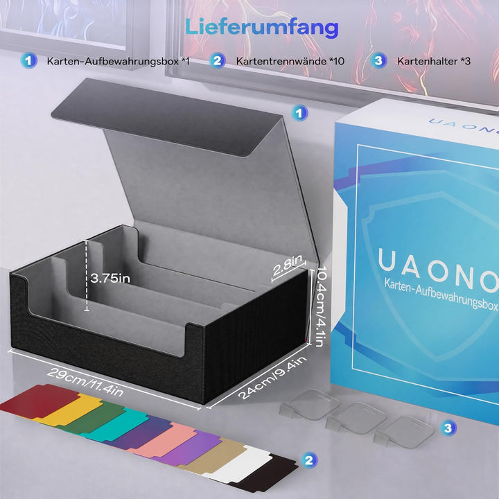 Sammelkarten-Aufbewahrungsboxen für 1800+ Karten, Premium Magnetic Deck Boxen, Leather Deck Case mit