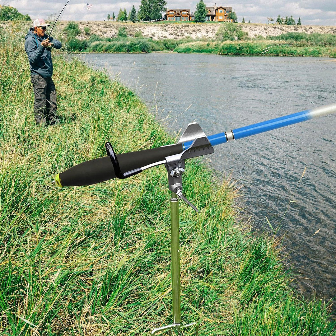 AVCMOTO Rutenhalter, 2 Stück Universal Edelstahl Angelrutenhalter, Angelzubehör 360° Verstellbar Rut