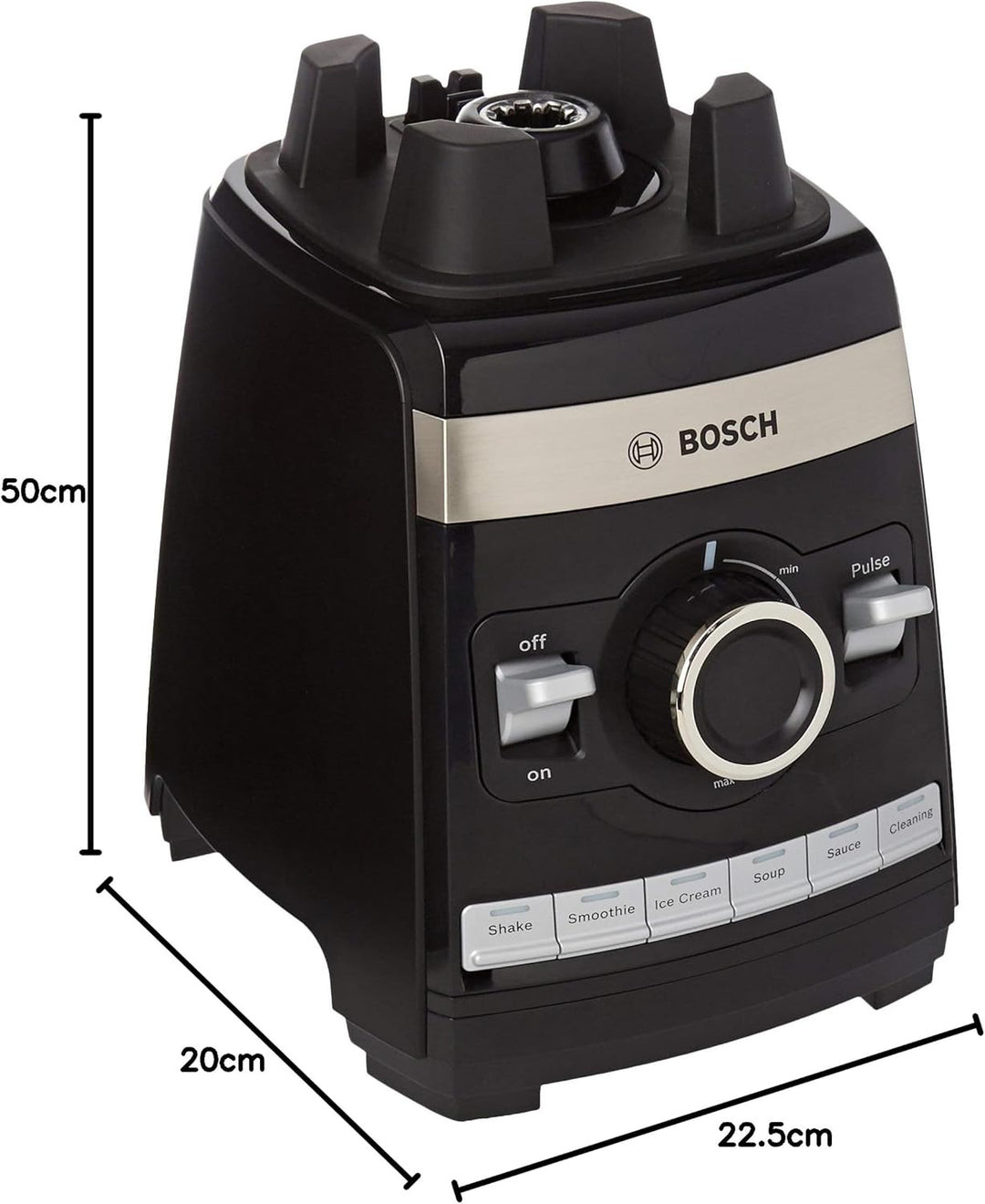 Bosch Standmixer VitaBoost MMBH6P6B, 6-Klingen-Edelstahlmesser, 2,5l Tritan-Mixbehälter, Stopfer, 6