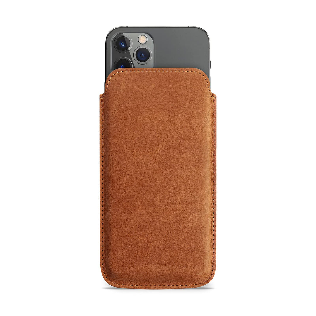 WIIUKA Hülle für iPhone 13 Mini, Deutsches Nubukleder, Lederhülle extra Dünn, Premium Leder, Design