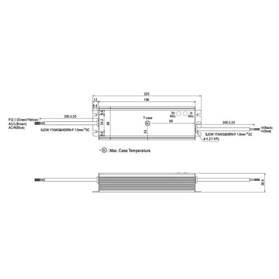 HLG-120H-12A: MEAN WELL LED-Netzteil 120W, 12V, IP65, Spannung & Strom einstellbar (12V 120W)