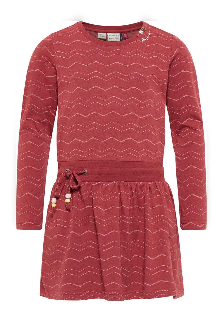 Ragwear MAGY Long Chevron Mädchen Kleid Langarm Longsleeve Top Dress Übergang Herbst Winter 140 Rasp