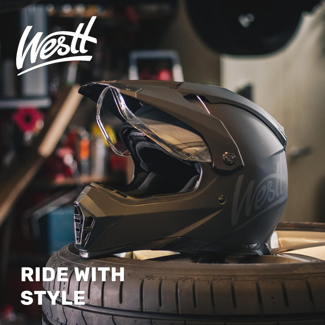 Westt Helmvisier Motorradhelm Visier für Modell: Jet/Classic/Cross X/Torque/Torque X Jethelm Klapphe