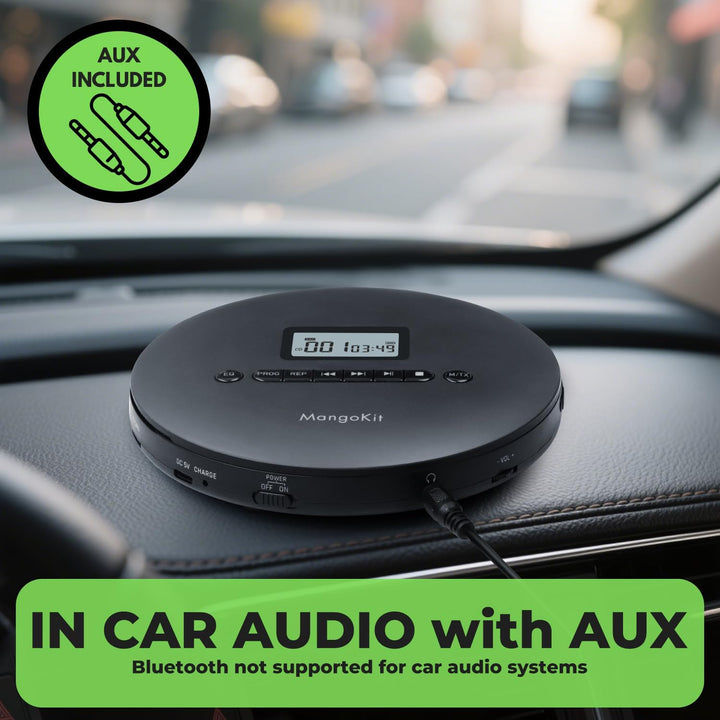 CD-X Tragbarer CD Player Bluetooth 5.3-CD-CD-R/RW, WMA, MP3 Player-Kopfhörer-Discman mit Anti-Skip-F