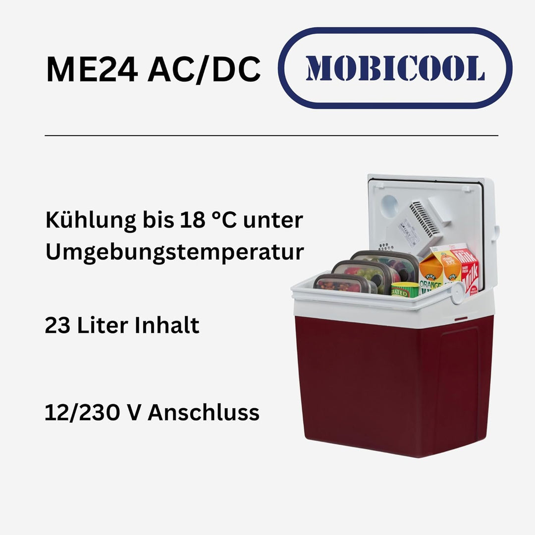 Mobicool ME27 elektrische Kühlbox 26L – 12V und 230V – Tragbare Camping Kühlbox für Auto, Wohnmobil,