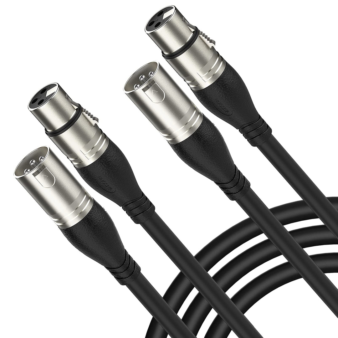XLR Kabel 2m 2Pack Mikrofonkabel, 3-Pin XLR Stecker auf Buchse Mikrofonkabel für Mikrofon, Verstärke