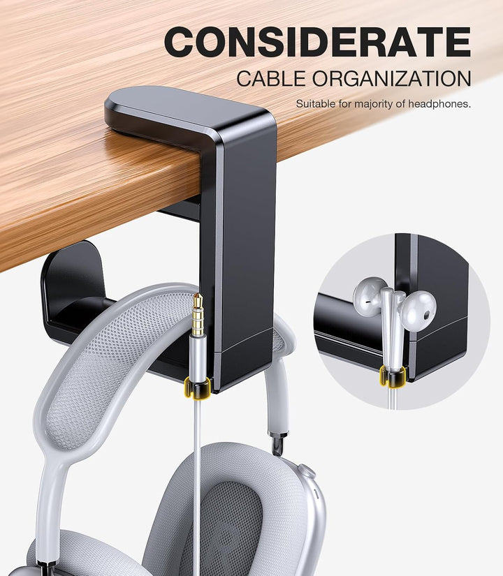 Coolpow Headset Halterung für Gaming Tisch【360° Drehbar】 Kopfhörer Ständer Tisch Kopfhörerhalter Ein