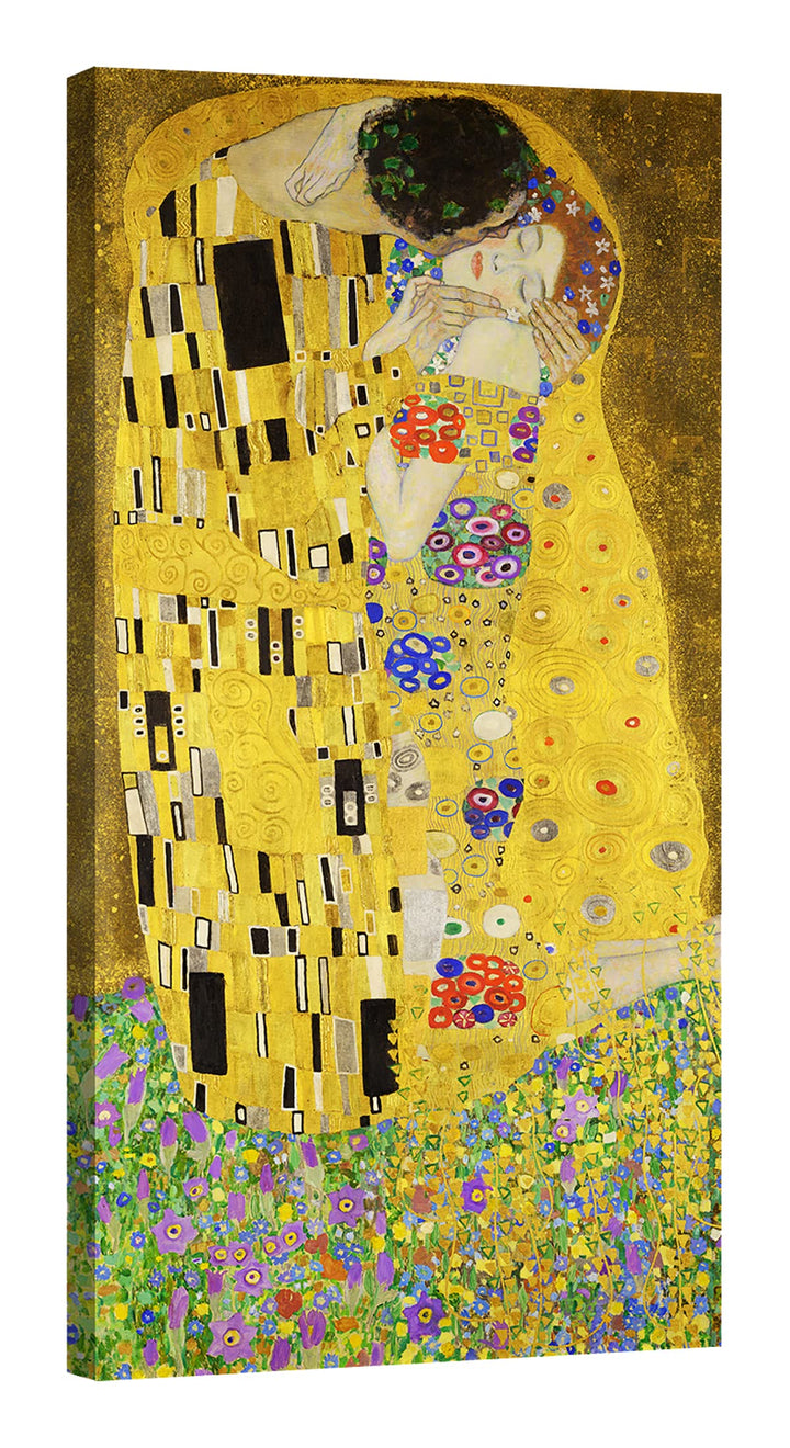 canvashop Moderne Bilder Wohnzimmer Der Kuss von Klimt cm 60 x 30 Wandbilder Vertikales Bild auf Lei