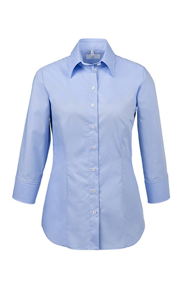 GREIFF Damen Bluse mit Kentkragen | Stretch | 3/4 Arm | Easy-Care 32 Bleu, 32 Bleu