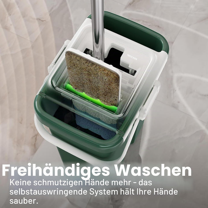 JOYMOOP Strapazierfähige kommerzielle Wischmopps für Bodenreinigung, Nass-Trocken-Wischmopp und Eime