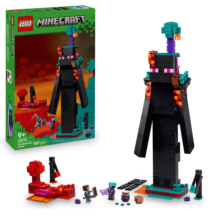 LEGO Minecraft 2in1 Der Enderman-Turm - Modulares Gaming Spielzeug - Lässt Sich in 2 Festungen umbau