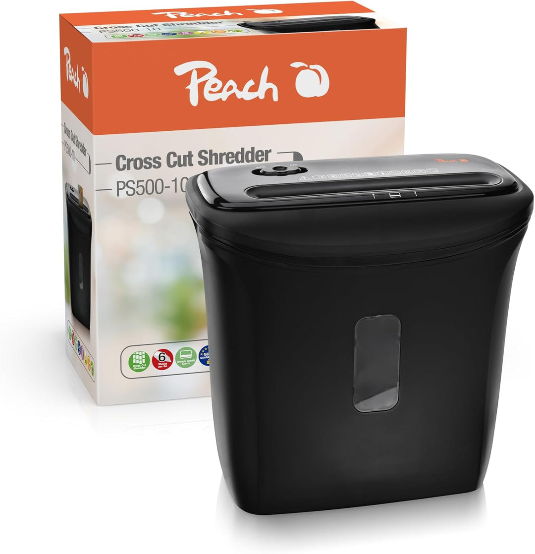 Peach Partikelschnitt Aktenvernichter - 5 Blatt - 11 Liter / 80 DIN A4-4 x 28 mm Partikelgrösse (P-4