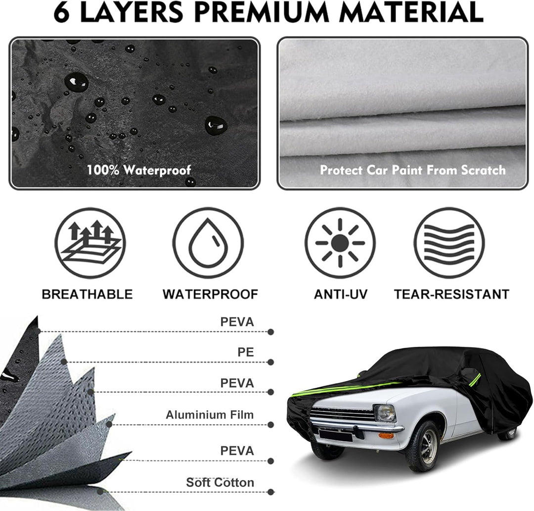 Autoabdeckung Wasserdicht Ersatz für Opel Kadett A/B/C/D/E 1962-1995, Abdeckplane Autogarage mit Tür