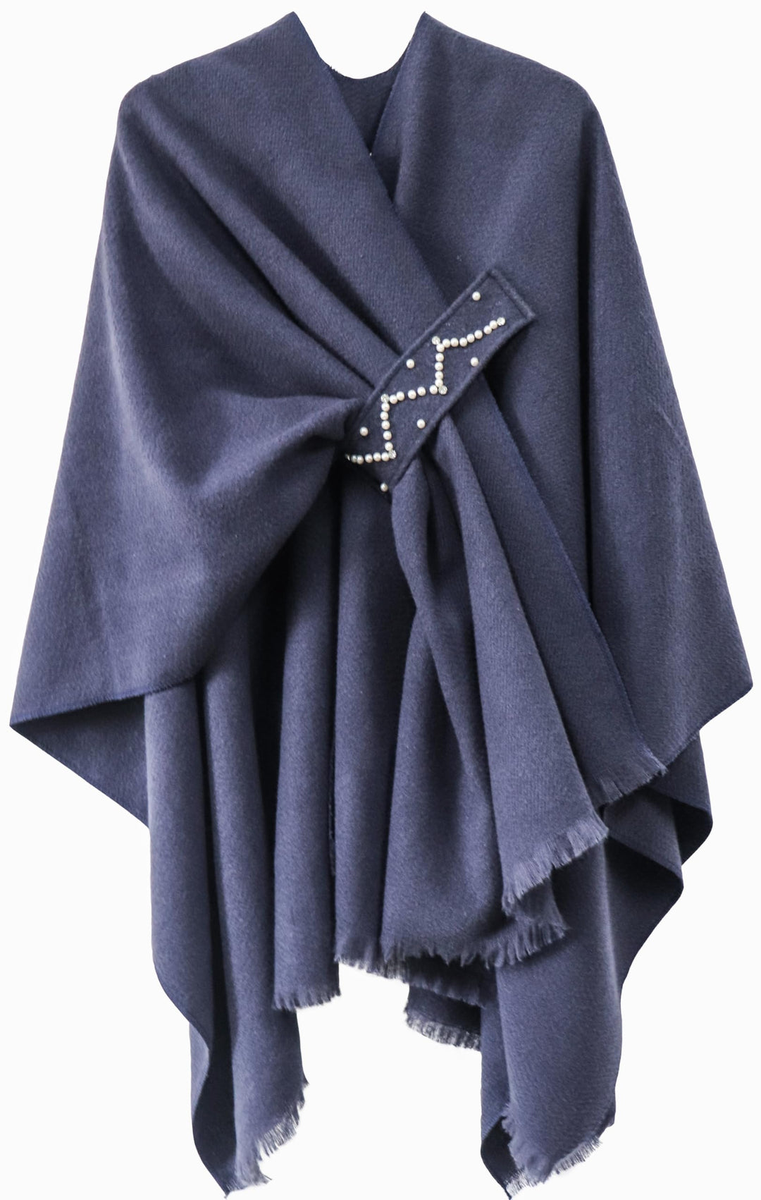 Shmily Girl Poncho Damen Strick Reversibel Cape Decke Elegant Warme Schultertuch Gestrickter Schal M