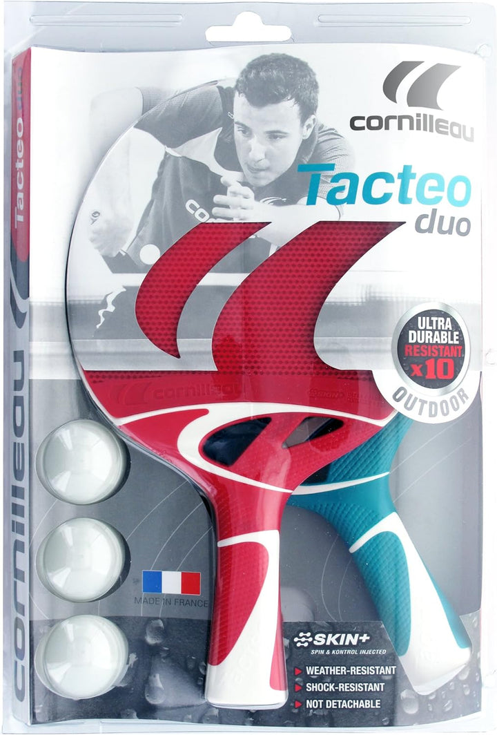 Cornilleau Tischtennisschläger-Set Tacteo 50 Duo Pack Einzelbett, Einzelbett
