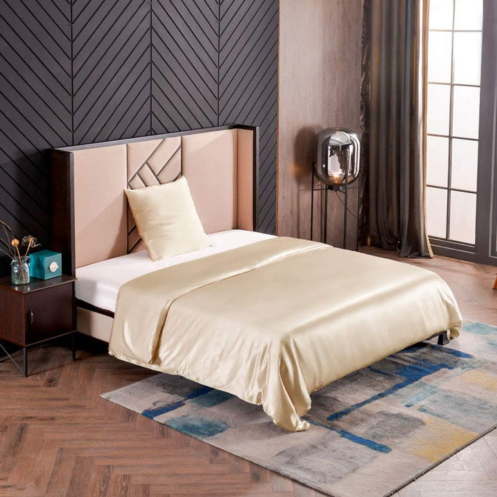 THXSILK Seidenbettwäsche Set 2 teilig, Bettbezug 135 x 200 cm und 80 x 80 cm Kissenbezug, Hypoallerg