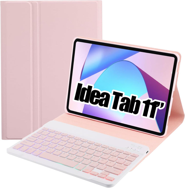 Tastatur Hülle für Lenovo Idea Tab Tablet 11", TPU Rückseite Hülle mit 3 Bereich 7 Farbe Beleuchtete
