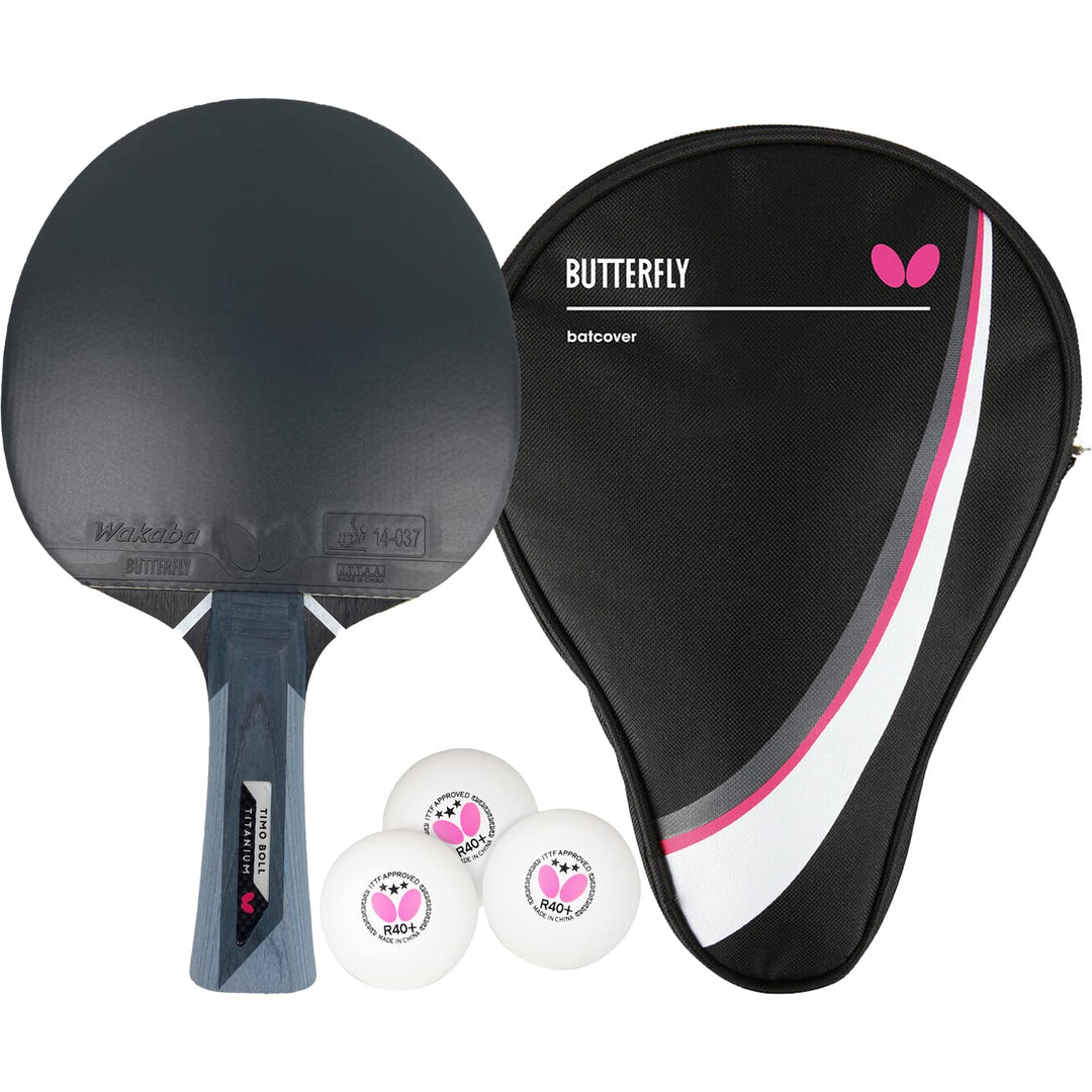 Butterfly® Timo Boll Titanium Tischtennisschläger | mit Carbon Lage | ITTF zertifizierter Wakaba Bel