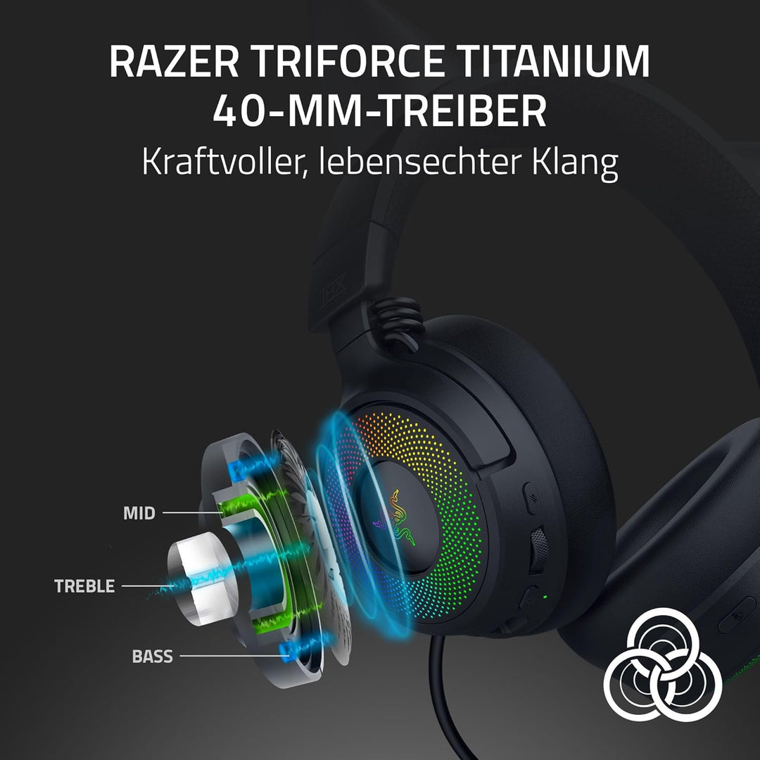 Razer Kraken Kitty V3 Pro - Kabelloses RGB-Kitty-Headset für Gaming - Reaktive Streaming-Katzenohren