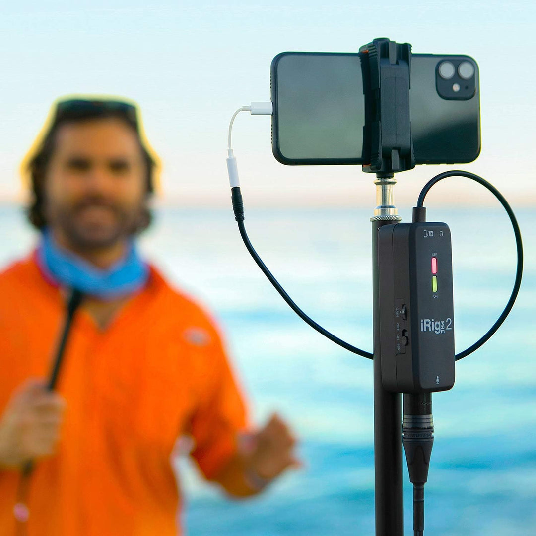 IK Multimedia iRig Pre 2 Mikrofon-Vorverstärker für Smartphones, Tablets und Videokameras, IP-IRIG-