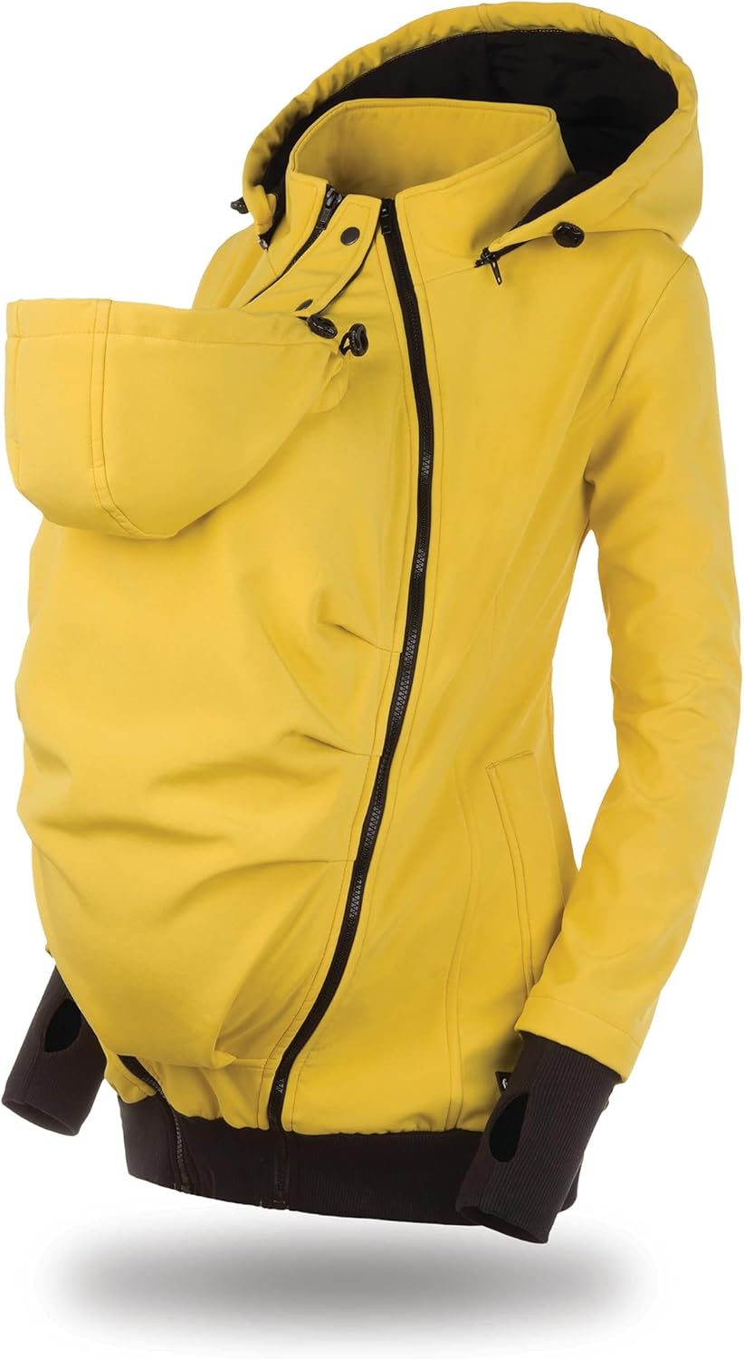 fun2bemum EVEREST 6in1 BACK/FRONT Softshell Jacke, Tragejacke, Babytragejacke,Schwangerschaftsjacke