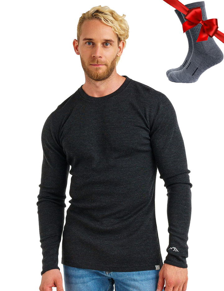 100% Merino Unterwäsche Herren - Merino Langarmshirt Herren Atmungsaktiv Und Feuchtigkeitsableitend