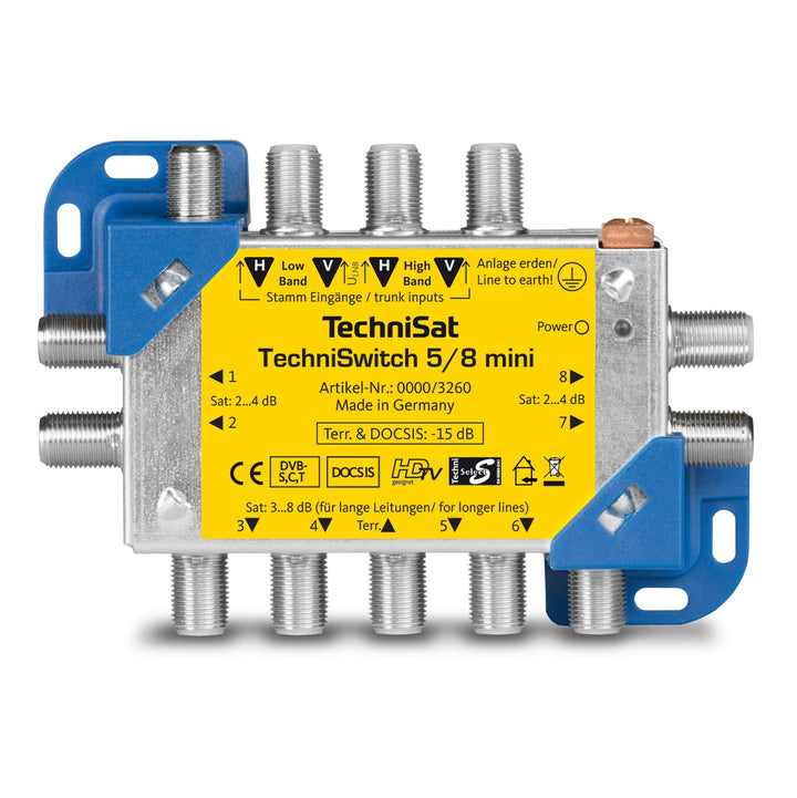 TechniSat TECHNISWITCH 5/8 MINI, Multischalter / Satverteiler für bis zu 8 Teilnehmer, 100m Entfernu