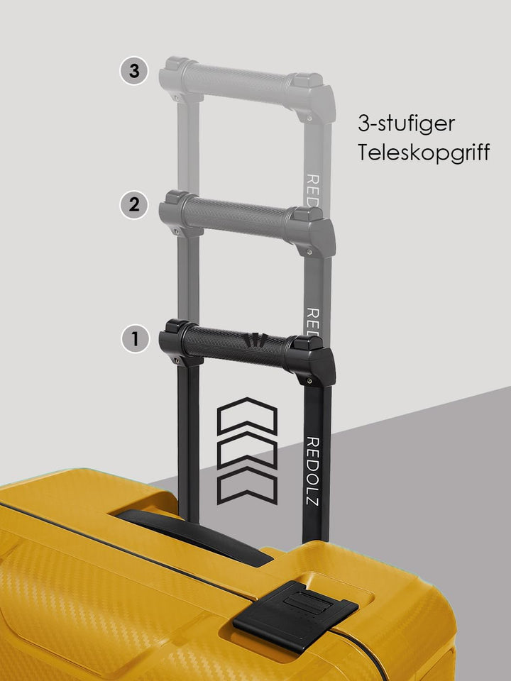REDOLZ Hartschalen Check-in Koffer ohne Reissverschluss | 3-Punkt-Verschluss-System | Grosser XL Tro