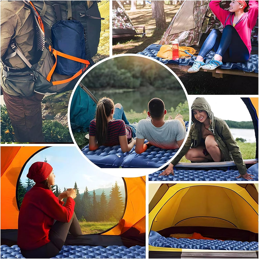 Isomatte, 10CM Hoch Luftmatratze Camping Kleines Packmass, Aufblasbare Isomatte Ultraleicht mit Fuss