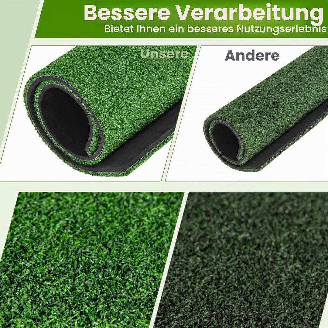 LIFEZEAL Golf Abschlagmatte inklusive Gummi Tee, Golf Matte zusammenrollen, Golf Abschlagmatte mit 6