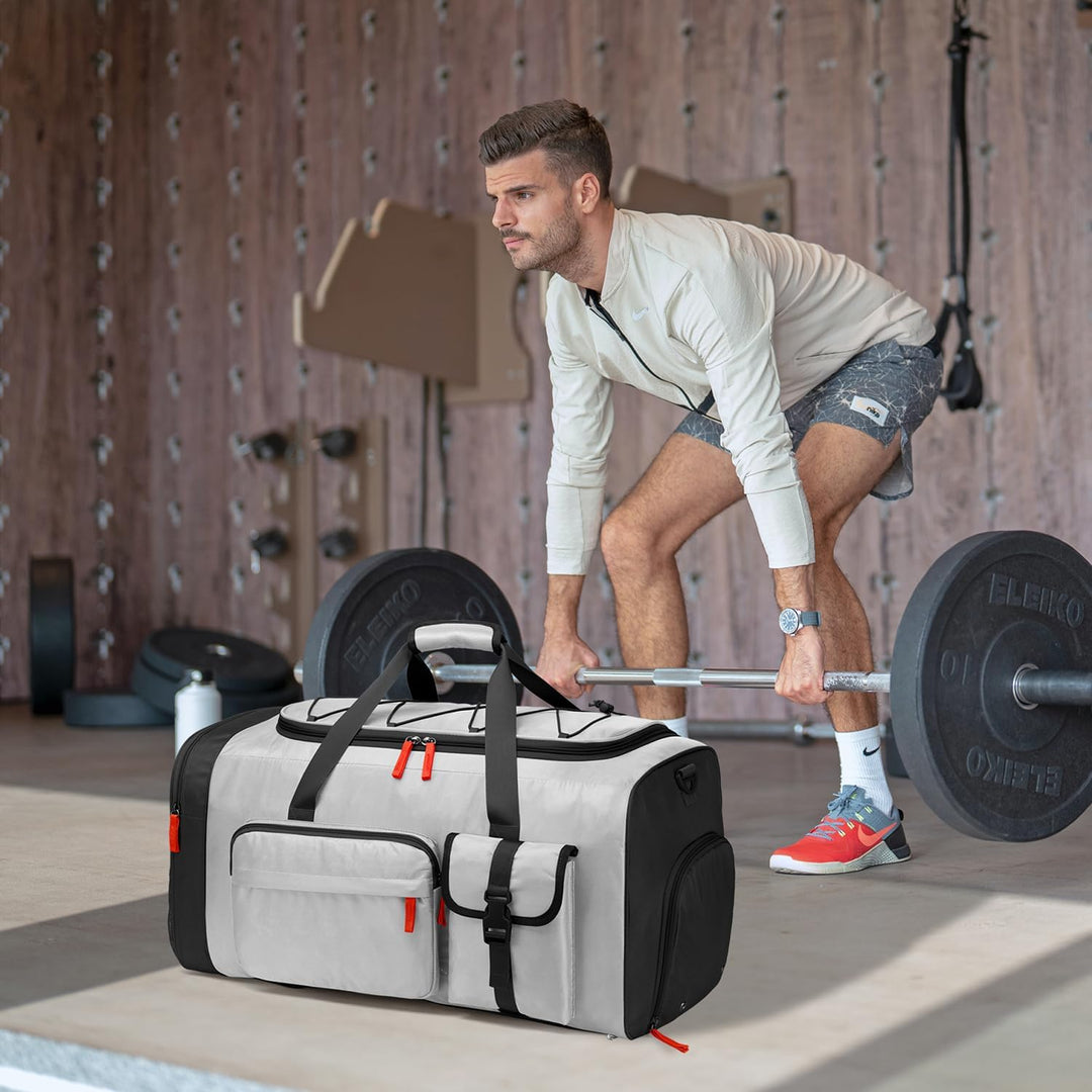 70L Sporttasche Gross Sportrucksack Herren mit Schuhfach Wochenend Sport Reisetasche mit Rucksackfun