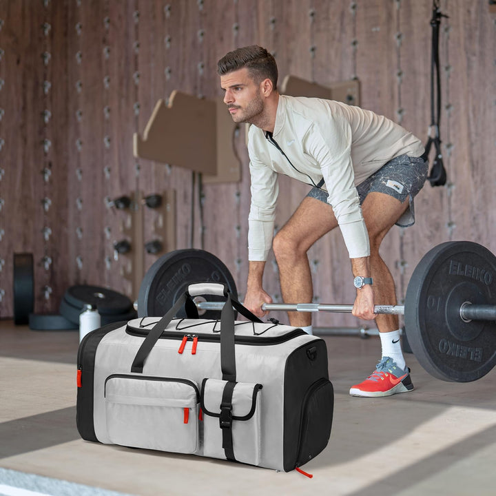 70L Sporttasche Gross Sportrucksack Herren mit Schuhfach Wochenend Sport Reisetasche mit Rucksackfun