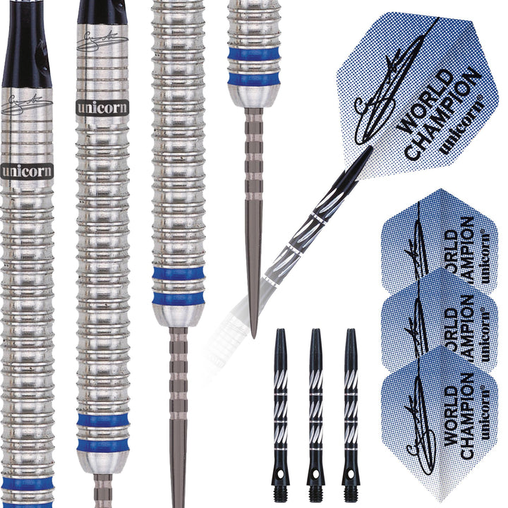 Unicorn Phase 3 World Champion Gary Anderson Steel Dart Silber/Schwarz 21 g Single, Silber/Schwarz 2