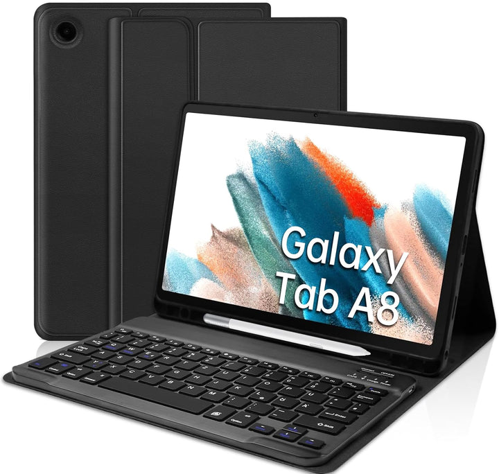 YUEJIDZ Tastatur Hülle für Samsung Galaxy Tab A8 10,5 Zoll,QWERTZ Deutsches Layout Bluetooth Magneti