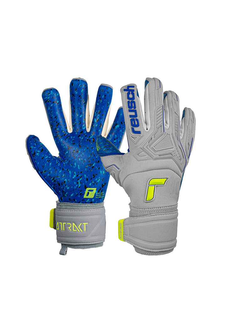 Reusch Attrakt Freegel Fusion Goaliator Torwarthandschuhe Herren 8.5 grau / gelb, 8.5 grau / gelb