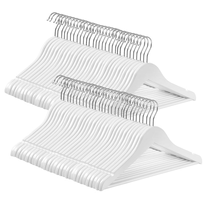 SONGMICS Kinderkleiderbügel, 60er Set Kleiderbügel Kinder, 35 cm Lange Bügel aus Holz, Massivholz, m