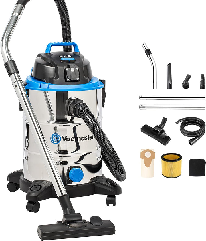 Vacmaster VQ1530SFDC 1500W 30L Nass Trockensauger Bodenstaubsauger Starke Saugleistung Staubsauger E
