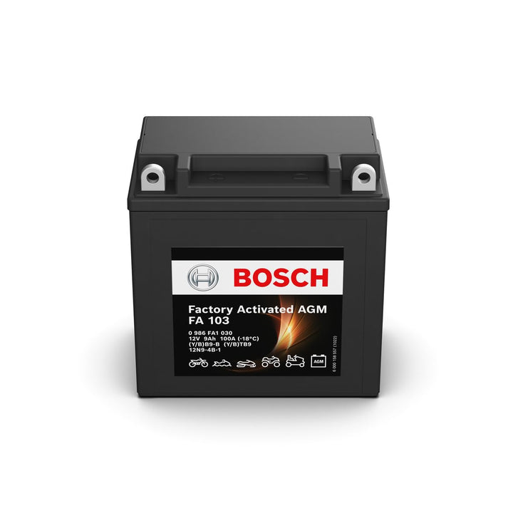 Bosch FA103 - AGM-Motorradbatterie - 12V 100A 9Ah - Geeignet für Motorräder, Motorräder, Enduros, Ro