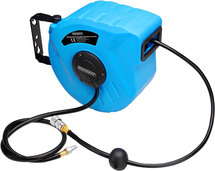 DEUBA® Druckluft Schlauchtrommel 10m+1m Automatischer Einzug 3/8' Anschluss 12 bar Ø12mm Automatik S