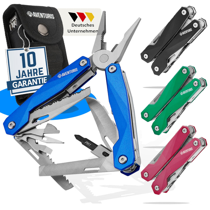 AVENTURIS® Multitool. Tolles Multifunktionswerkzeug als Fahrrad zubehör oder Outdoor Ausrüstung, ein