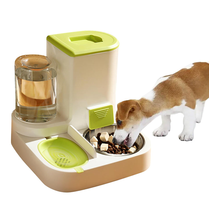 PETCUTE 2-in-1 Automatischer Futter und Wasserspender für Haustiere,Futterspender für Katzen mit gro