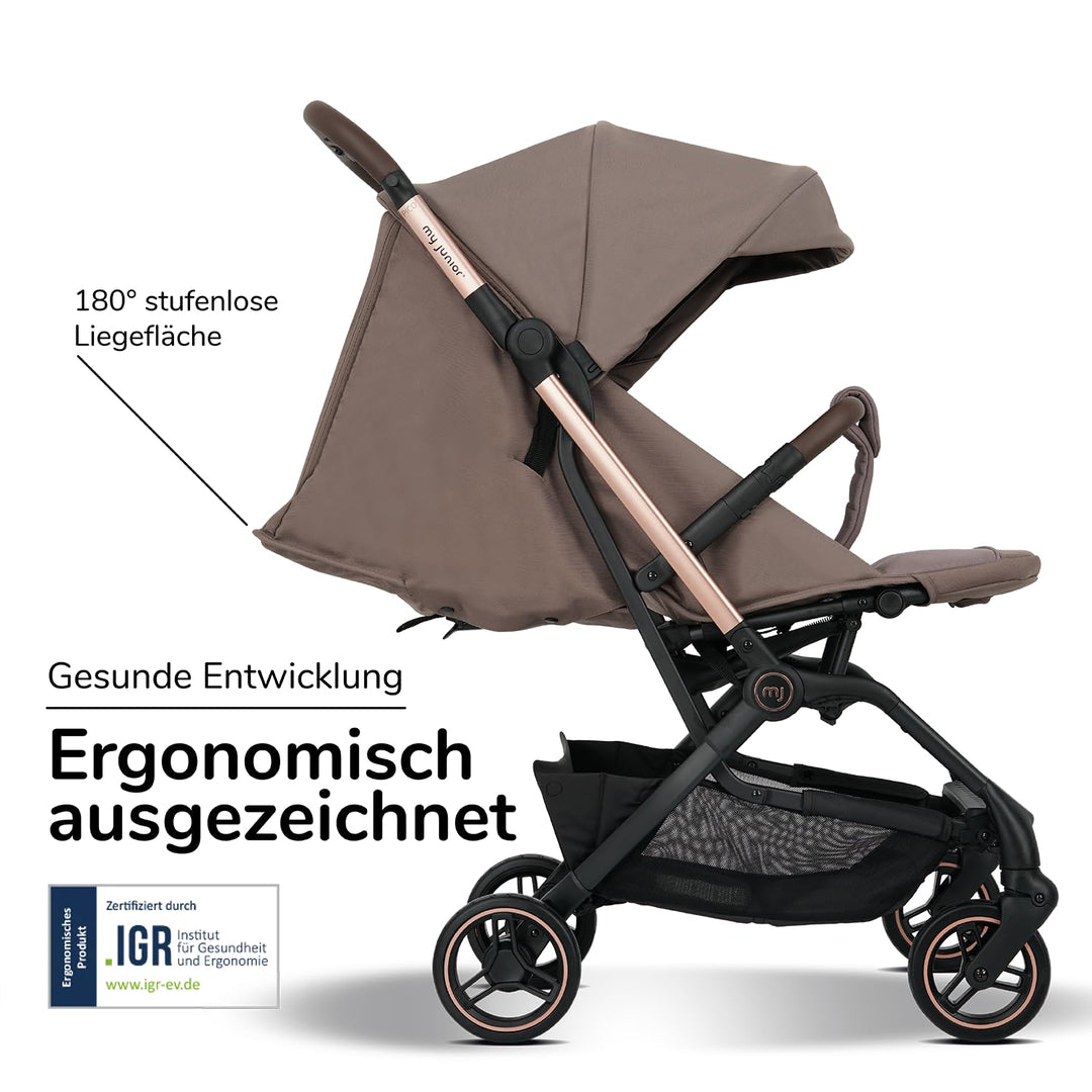 my junior® Buggy PICO³ | bis 22kg | Einhand AutoFold-Klappmechanismus | Ergonomische Liegeposition n