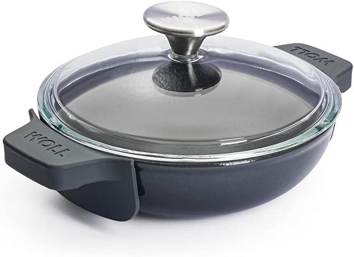 Woll Iron Servierpfanne mit Deckel und Silikongriffen - Induktiv -, Ø 18 cm, 5,5 cm hoch - Geeignet