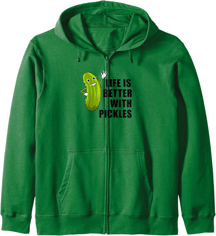 Leben mit Essiggurken Niedliche fermentierte Gurke Kapuzenjacke