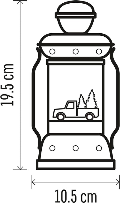 EMOS Dekorative LED-Weihnachtslaterne mit rotem Auto, warmweiss, für den Innenbereich IP20, batterie