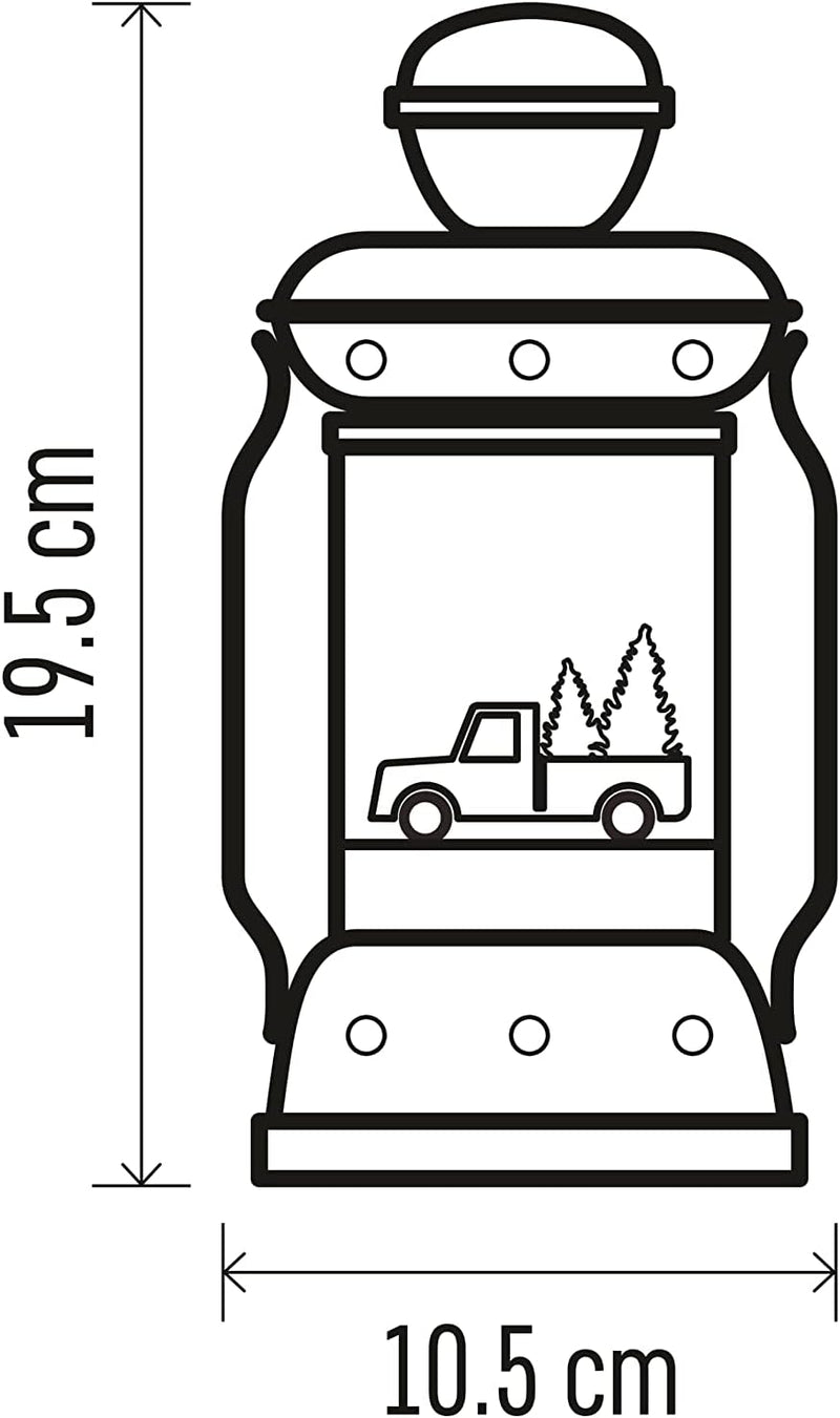 EMOS Dekorative LED-Weihnachtslaterne mit rotem Auto, warmweiss, für den Innenbereich IP20, batterie