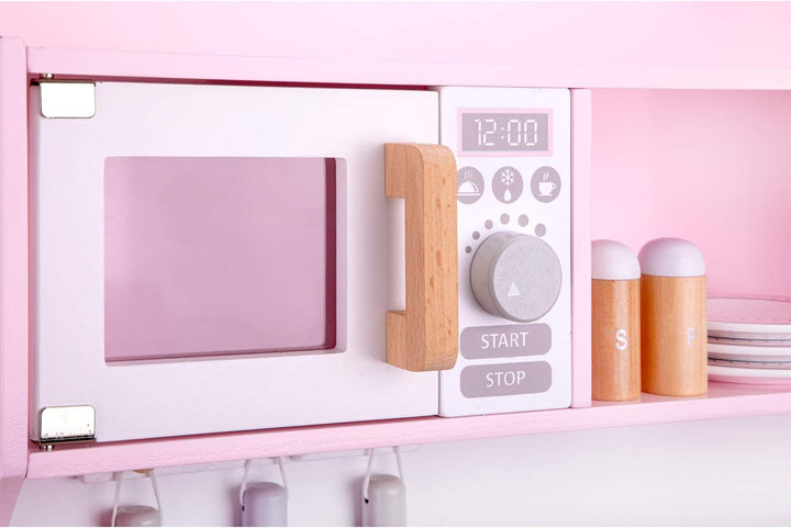 New Classic Toys 11067 Kochnische-Modern mit elektrischem Kochfeld-Klingt, 3+ years, Rosa Rosa Singl