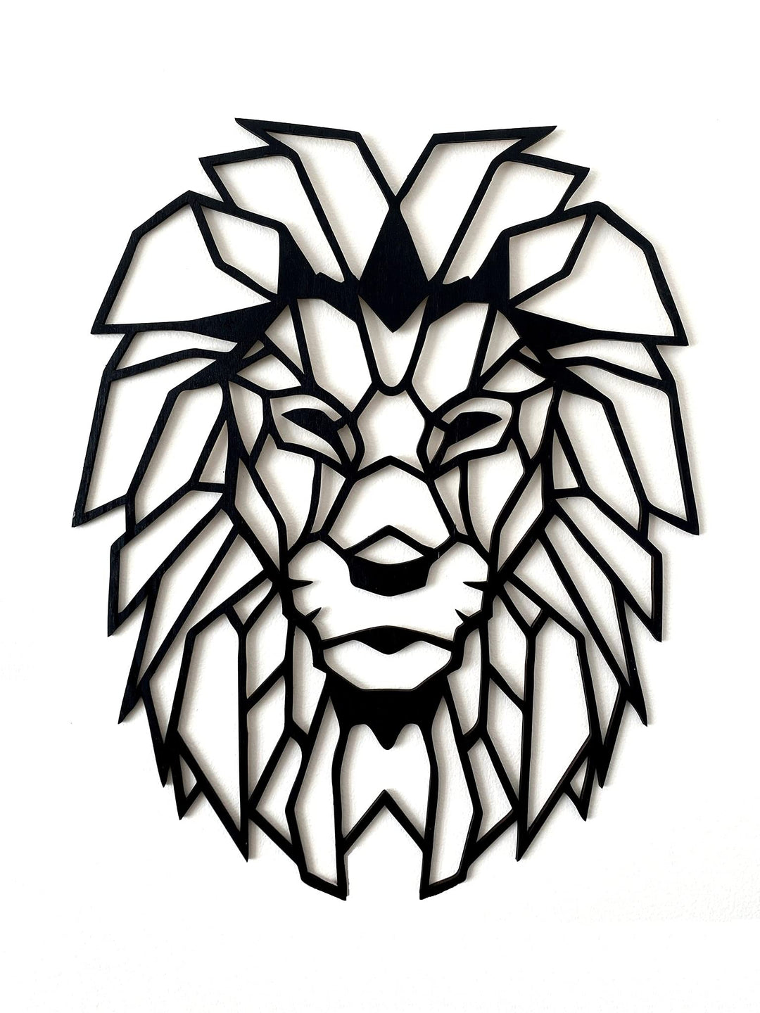 Pet-Jos Löwe Wanddekoration Holz Löwe Wanddeko Geometrische Ornamente Minimalistische Wandkunst Häng